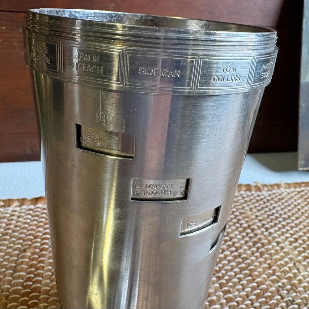 Restoration Hardware Silver Dial A Drink Cocktail Recipe Shaker